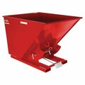 Vestil Medium Duty Self-Dumping Hopper 2 Cubic Yard 4000 lb Red D-200-MD-SR